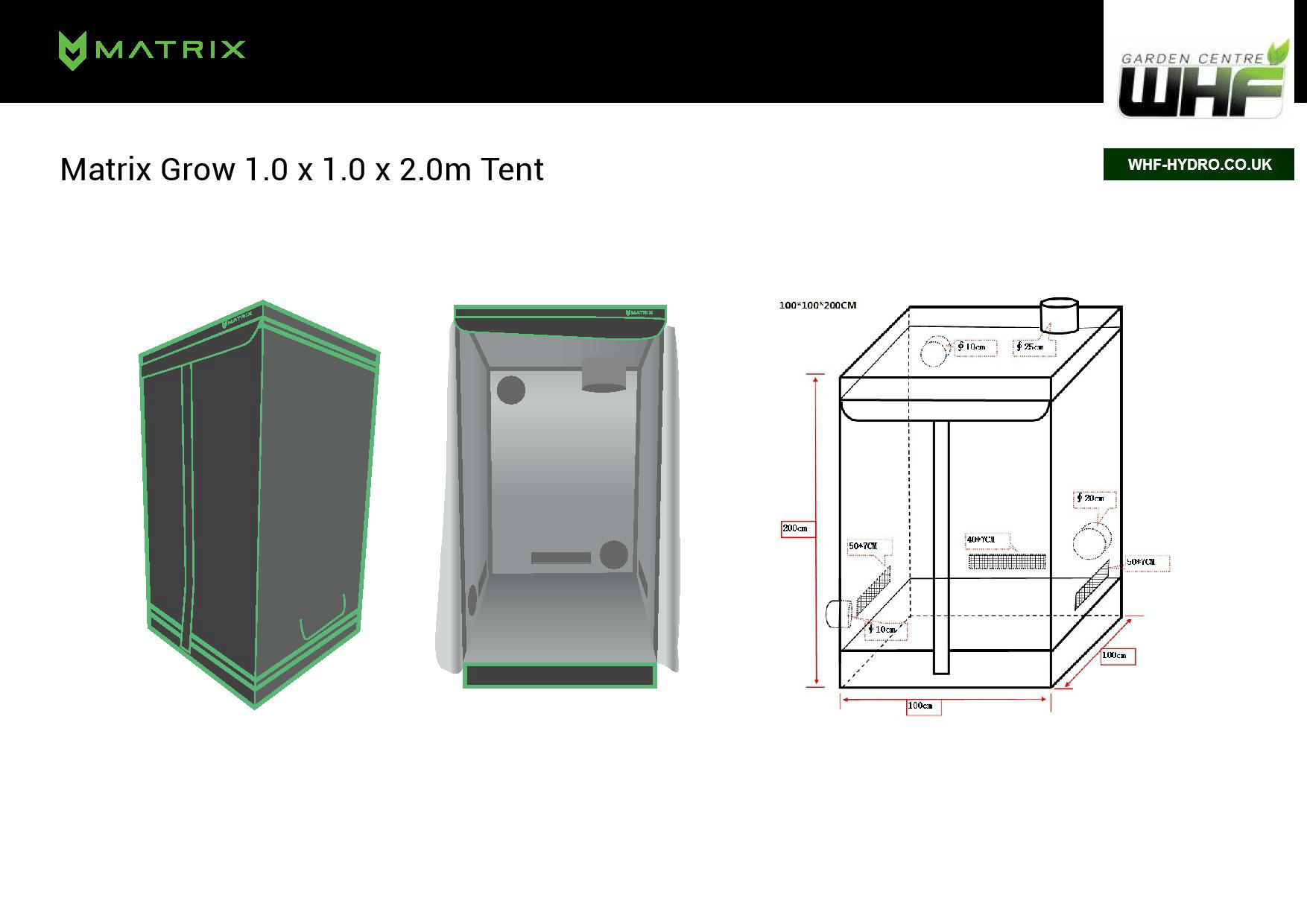 Matrix Grow Tent 100cm x 100cm x 200cm